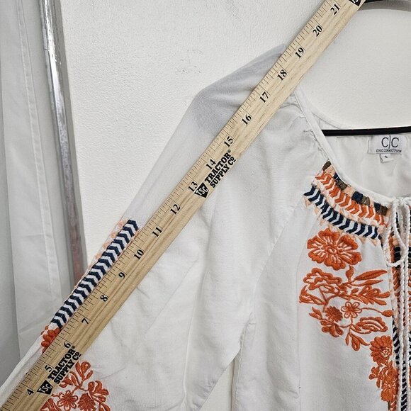 C/C Chic Connection White Embroidered Boho Peasant Bell Sleeve Dress S - Picture 11 of 11